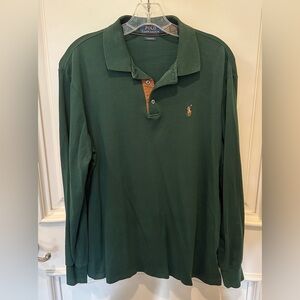 Polo by Ralph Lauren Men's Forest Green Long Sleeve Polo